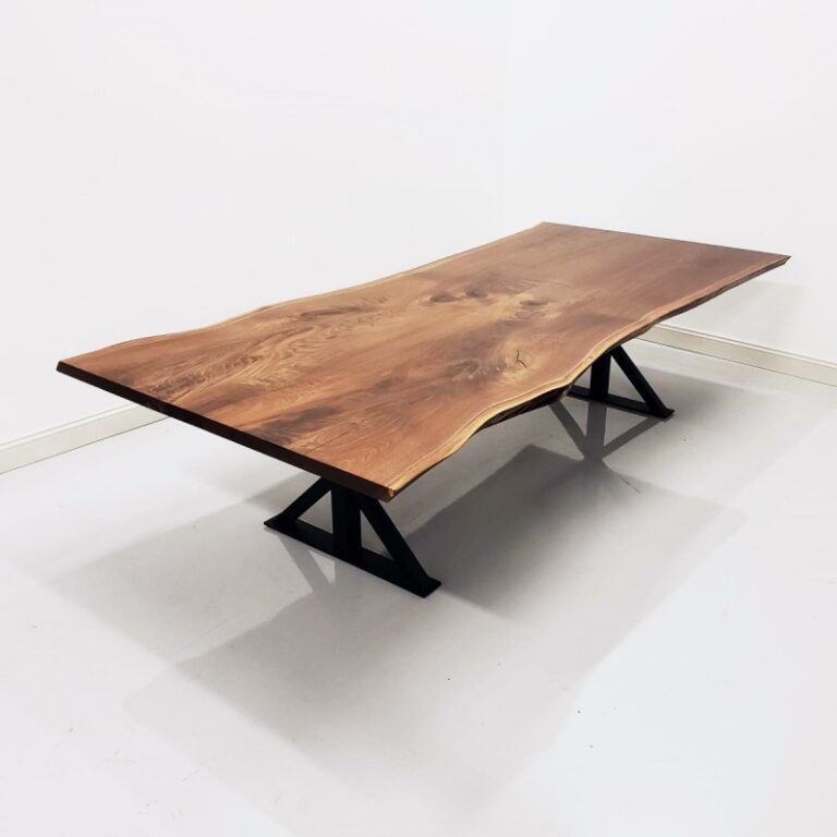58" x 120" Walnut Bookmatched Live Edge Table