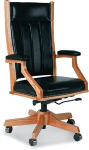 Mission Black Leather Desk Chair Image