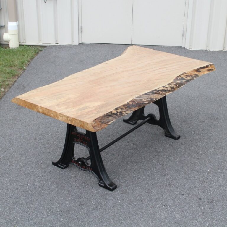 Wormy Maple & Cast Aluminum Table