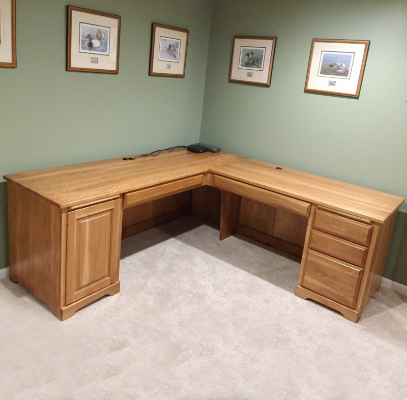 Custom Hickory Corner Desk Image