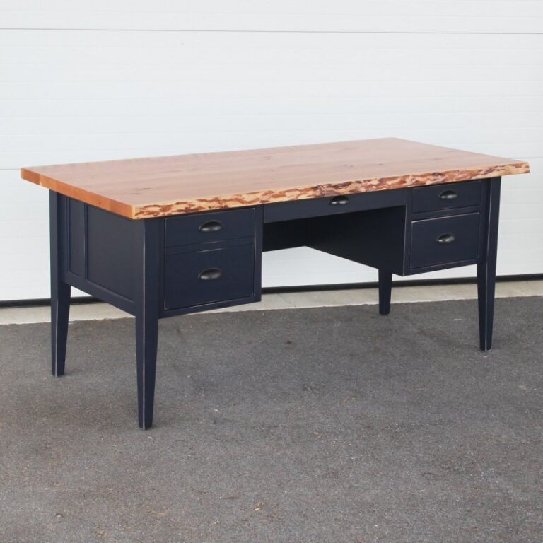 Cherry Live Edge 68" Executive Desk
