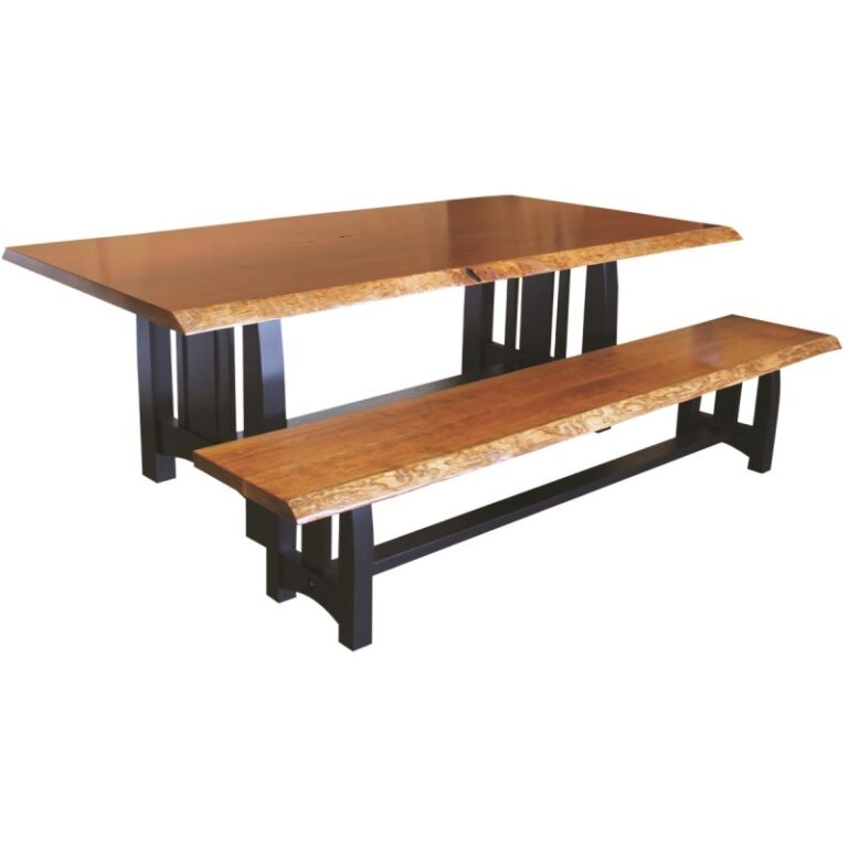 Cherry 38" x 72" Live Edge Table with Bench