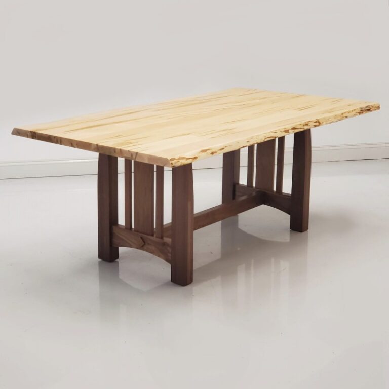 Wormy Maple 40" x 78" Live Edge Table