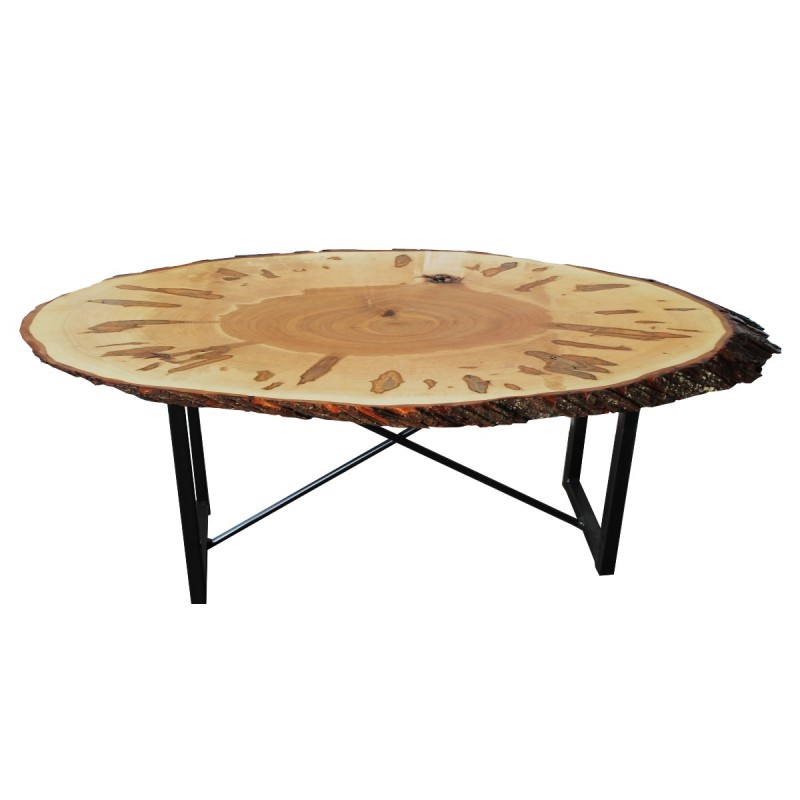Wormy Maple Live Edge Oval Coffee Table Image