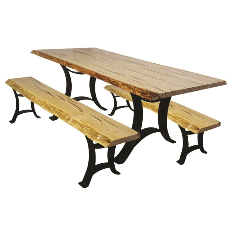 Wormy Maple Live Edge Dining Set