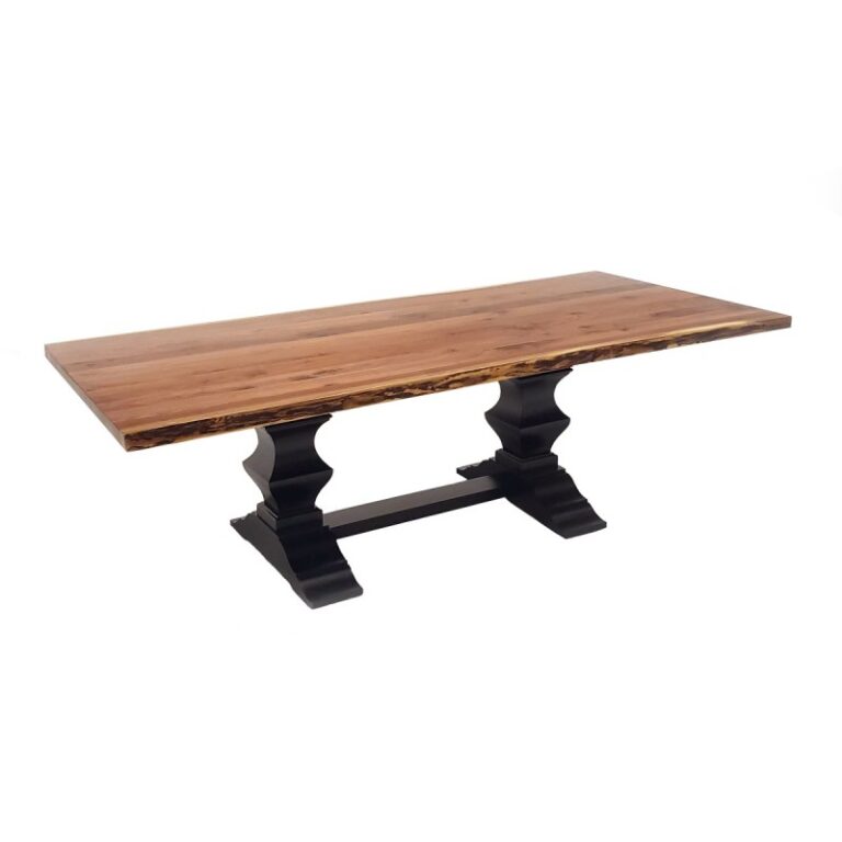 44" x 96" Walnut Live Edge Trestle Table