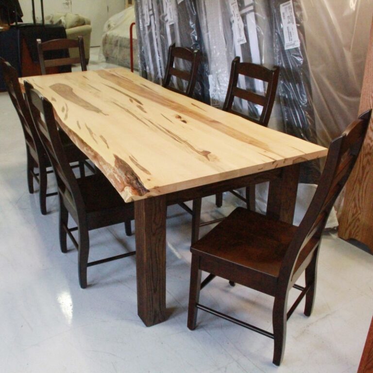 Wormy Maple 40" x 96" Live Edge Farm Table