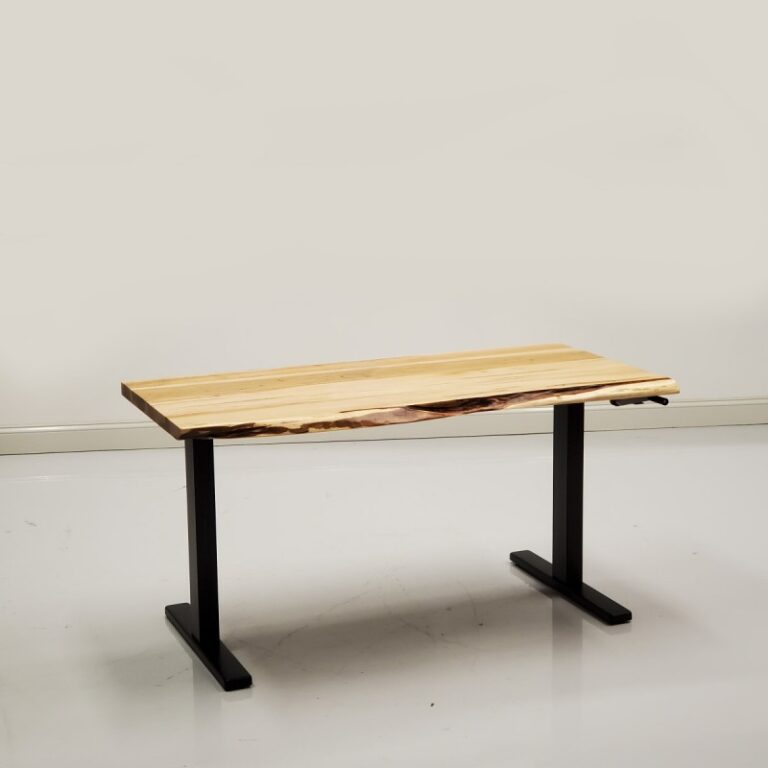 Wormy Maple Live Edge Manual Standing Desk