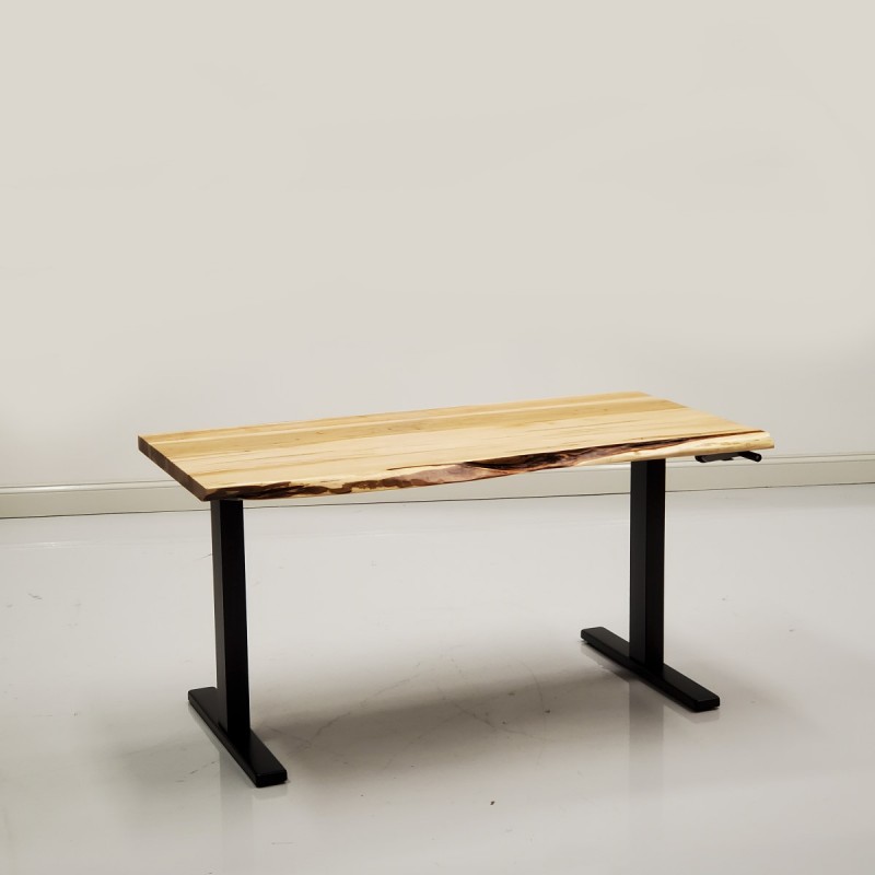 Wormy Maple Live Edge Manual Standing Desk Image