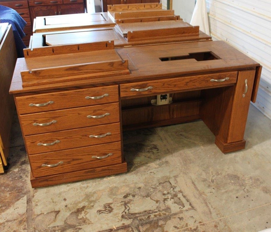 Custom Oak Sewing Cabinet Image