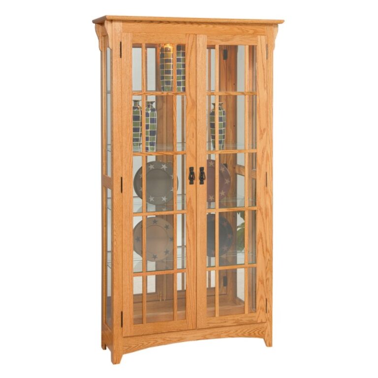 Mission Double Door Oak Wood Curio