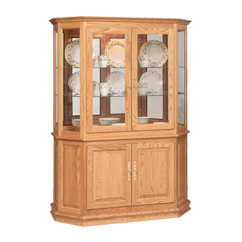 Angled Double Door Cabinet Curio Image