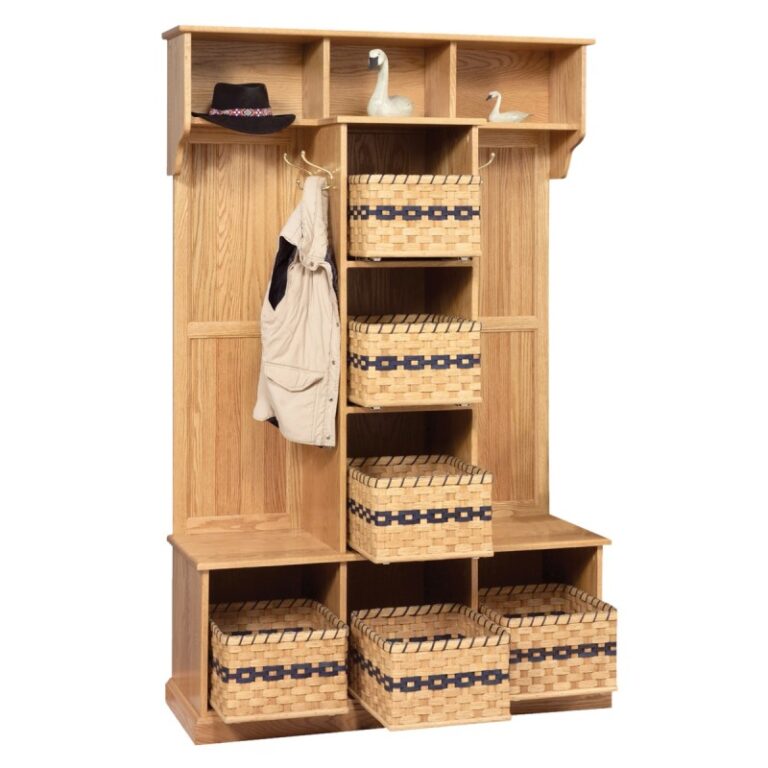 Traditional Hall Seat With Baskets