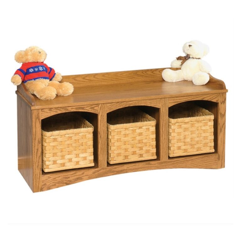 Mission Bench With Baskets