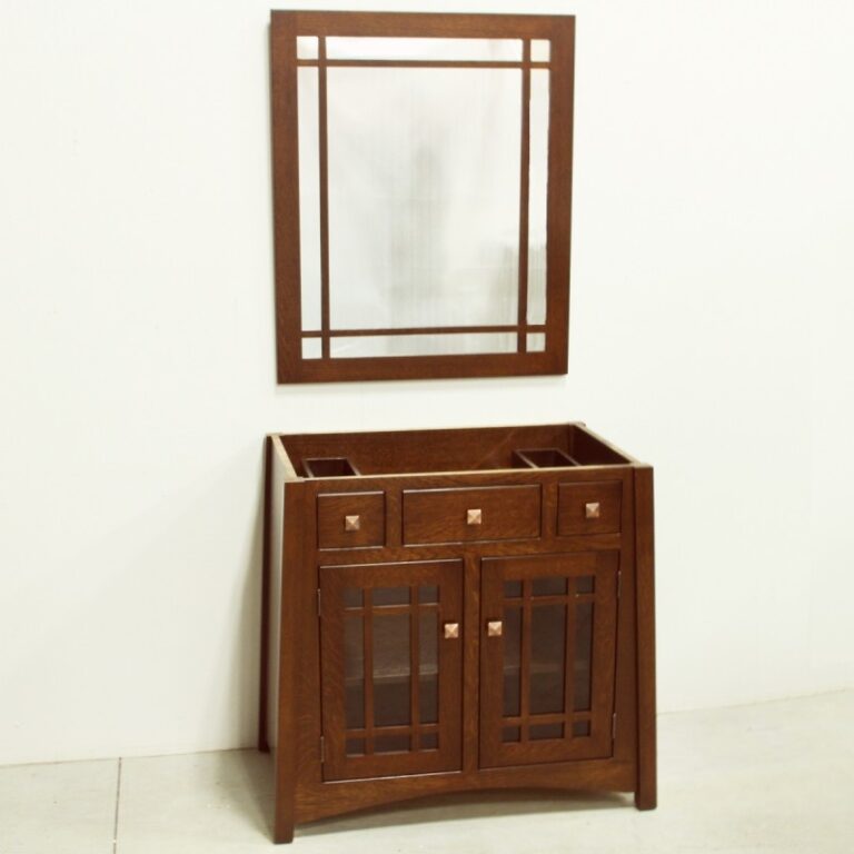 Custom QSWO Bathroom Vanity & Mirror