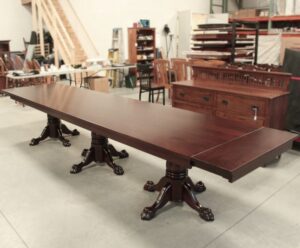 Custom Cherry Triple Pedestal Table Image