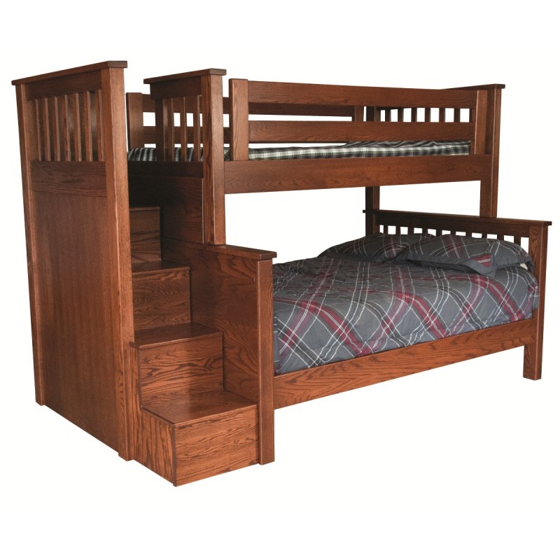 Mission Twin Over Full Bunk Bed With Step Unit Image