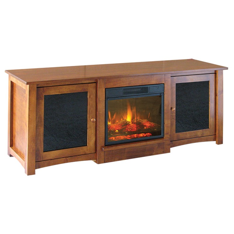 Flint Media Console With Fireplace Image