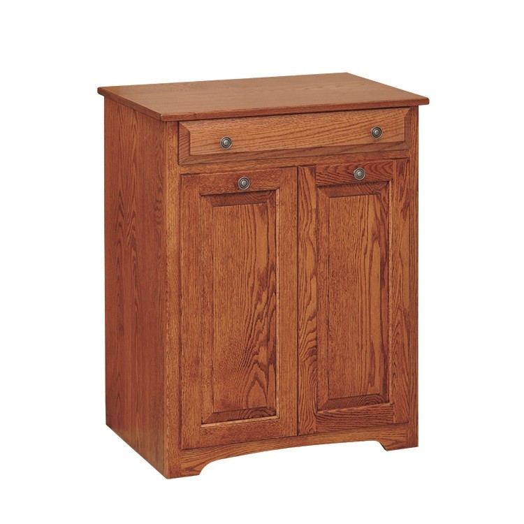 Double Trash Bin With Drawer Image
