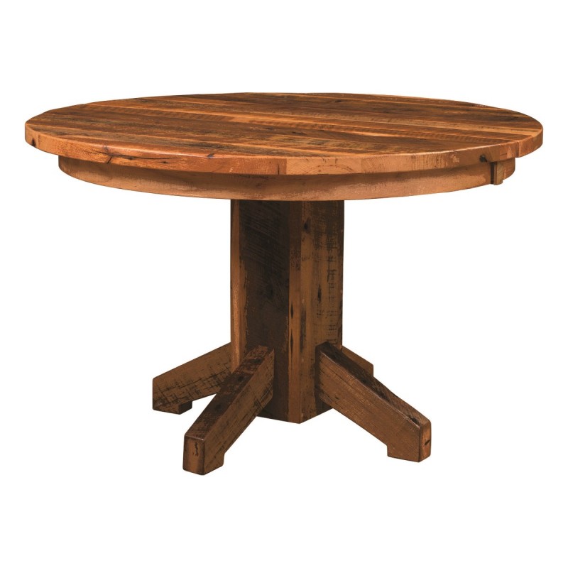 Barnwood Beam Pedestal Table Image