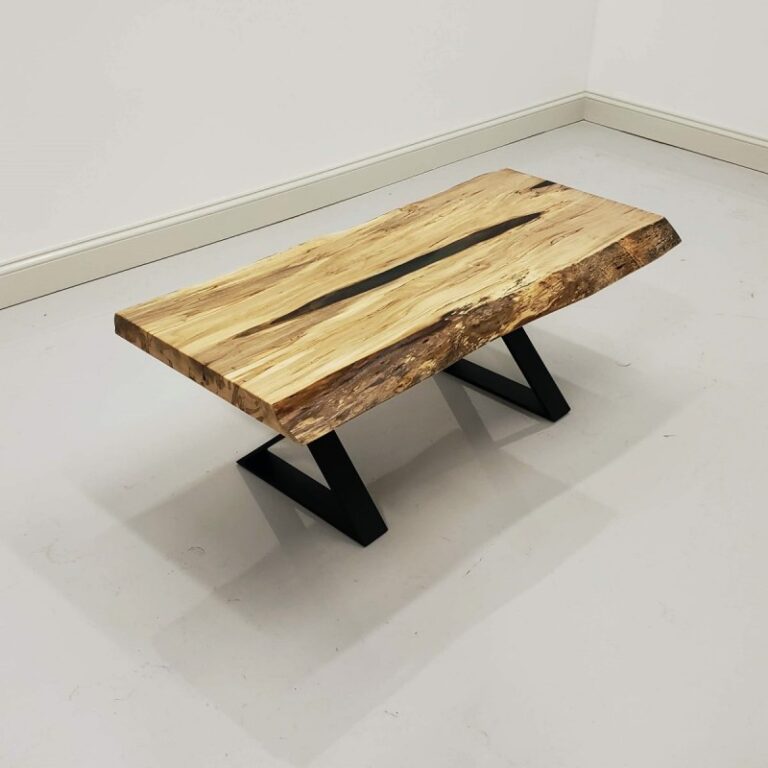 Wormy Maple & Epoxy Lake Coffee Table