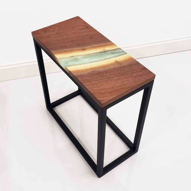 Walnut & Epoxy River End Table