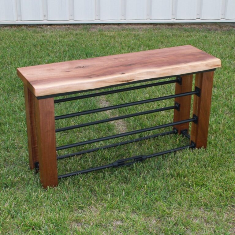 Custom Live Edge Shoe Bench