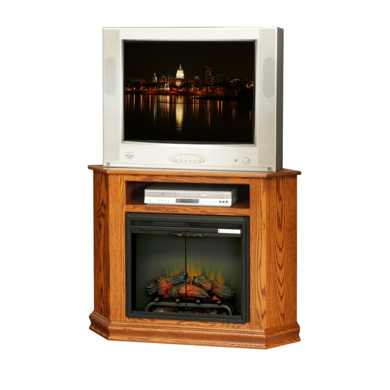 Small Corner TV Stand With Fireplace Image
