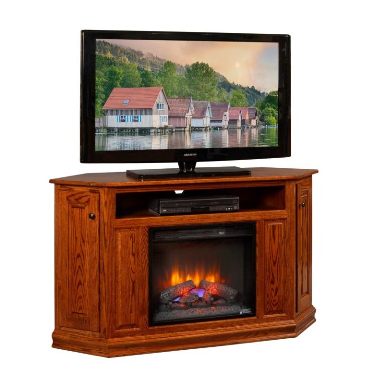 Corner TV Stand With Fireplace