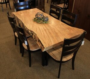 Wormy Maple Live Edge SLAB Table Set Image