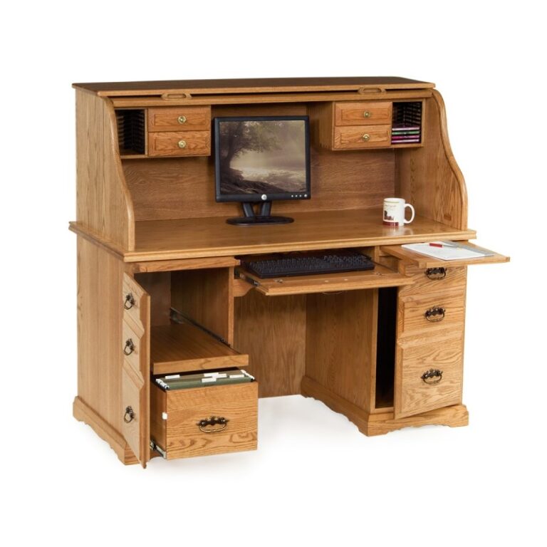 Heritage Flat 55" Roll Top Computer Desk