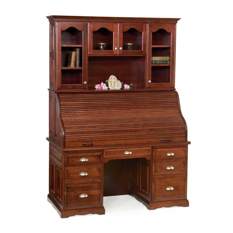 Traditional 61" Roll Top Desk & Hutch Image