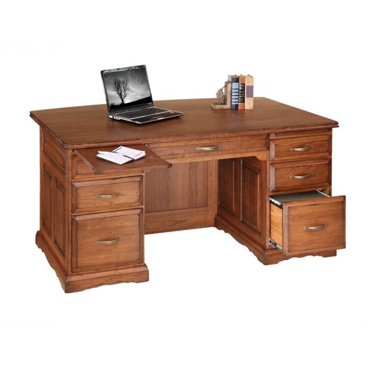 Heritage Raised Panel 70" Bow Front Desk