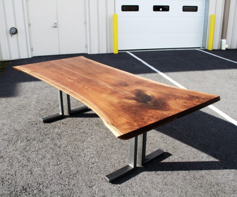 Custom Walnut Bookmatched Live Edge Table