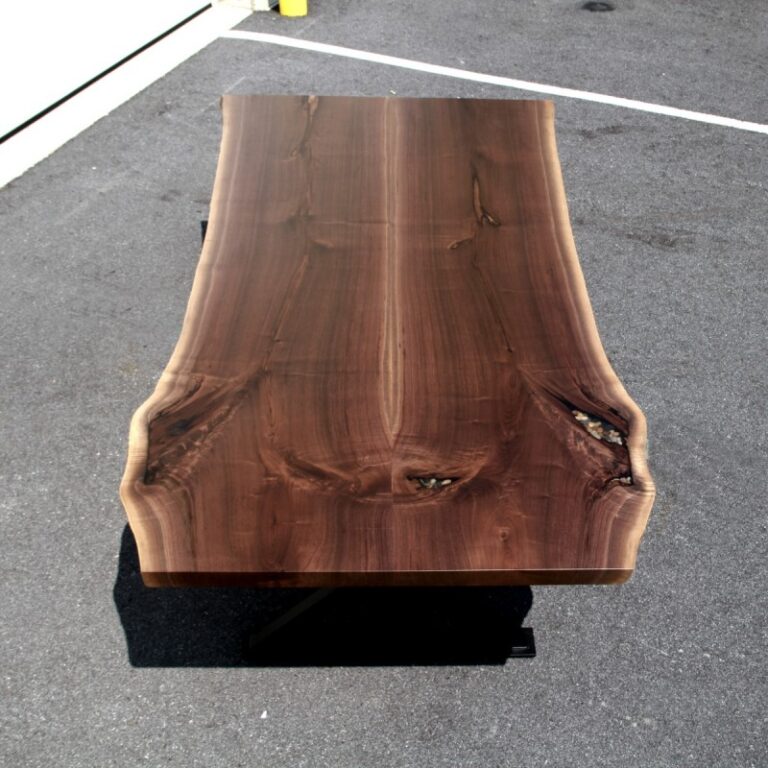 50" x 30" Walnut Bookmatched Live Edge Table