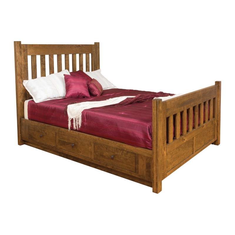 Timber Bed With Storage Rails Image