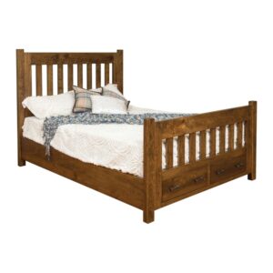 Timber Bed With Storage Footboard