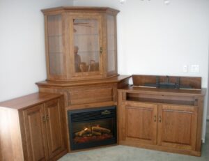 Custom Corner Fireplace Wall Unit Image