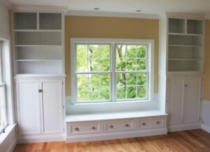 Custom Maple Wall Unit with Bench Image