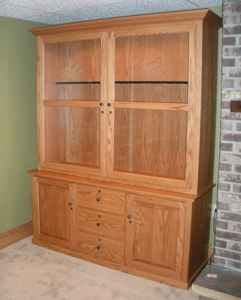 Custom Oak Gun Cabinet Image