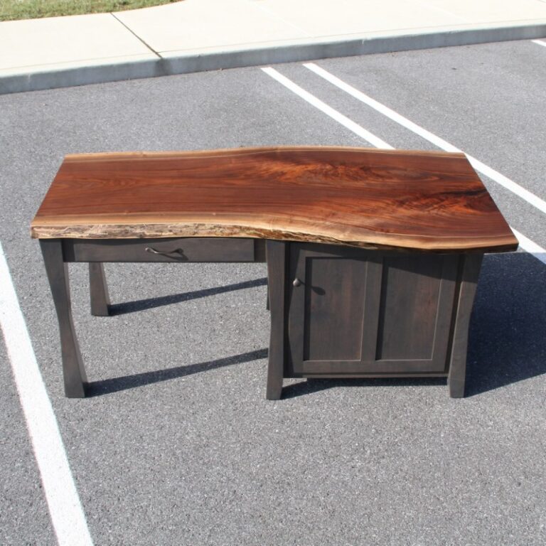 Walnut & Cherry Live Edge Desk