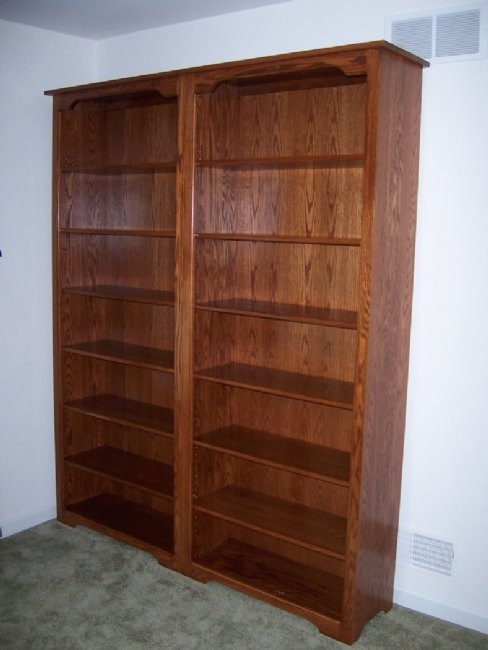 Custom Oak Bookcase Wall Unit Image