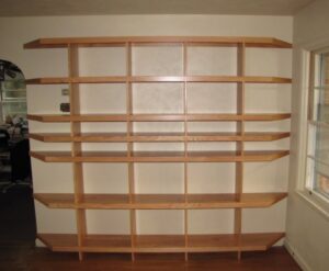 Custom Oak Bookcase Wall Unit Image