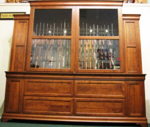 Custom 106" x 96" Cherry Gun Cabinet Image