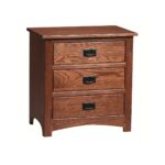 185 204 Mission Three Drawer Nightstand