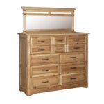 185 7221 7228 Farmstead Rustic Mule Chest and Mirror