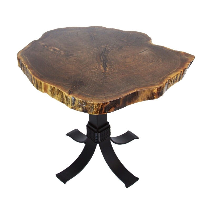 Live Edge Walnut & Iron Pub Table