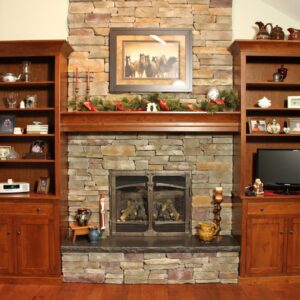 Custom Cherry Fireplace Wall Unit