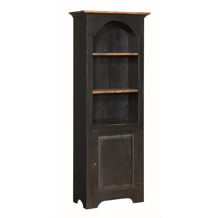 Pine Arched Small 6′ Bookcase With Door Image