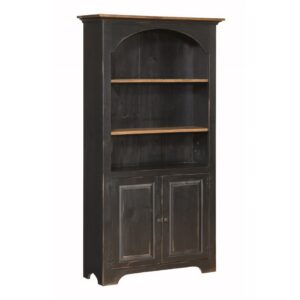Pine Arched 6' Bookcase With Doors